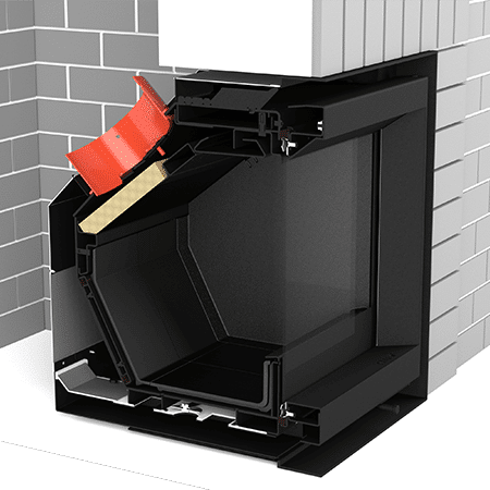 Angled smoke outlet